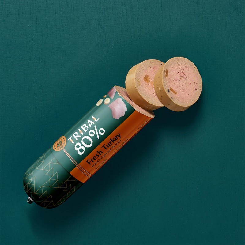 Mitrā suņu barība ar tītaru | Tribal Gourmet Sausage
