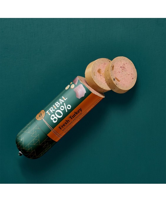 Mitrā suņu barība ar tītaru | Tribal Gourmet Sausage