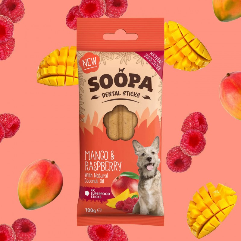 SOOPA Mango un aveņu zobu kociņi suņiem, 100g