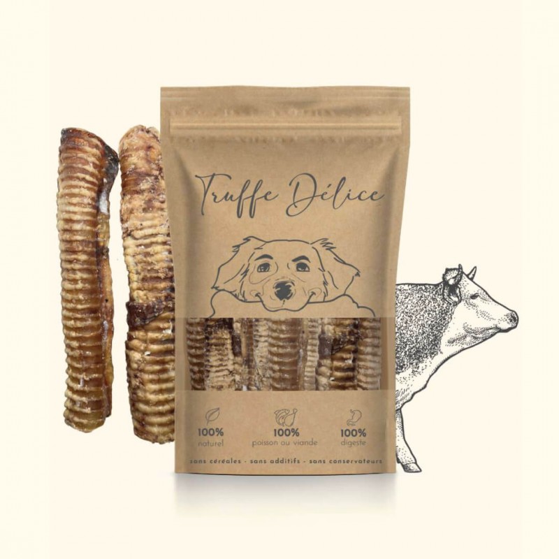 Truffe Délice liellopu traheja suņiem - dabīgs, locītavām draudzīgs košļājamā rotaļlieta, 200g