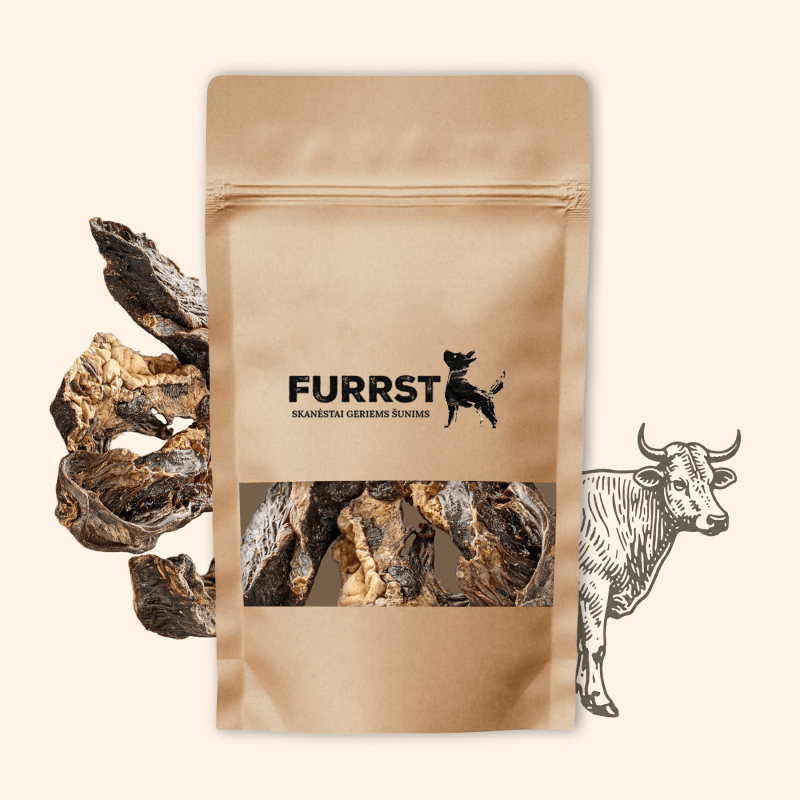 FURRST žāvēta liellopa sirds suņiem – dabīga, olbaltumvielām bagāta košļājamā barība, 100g