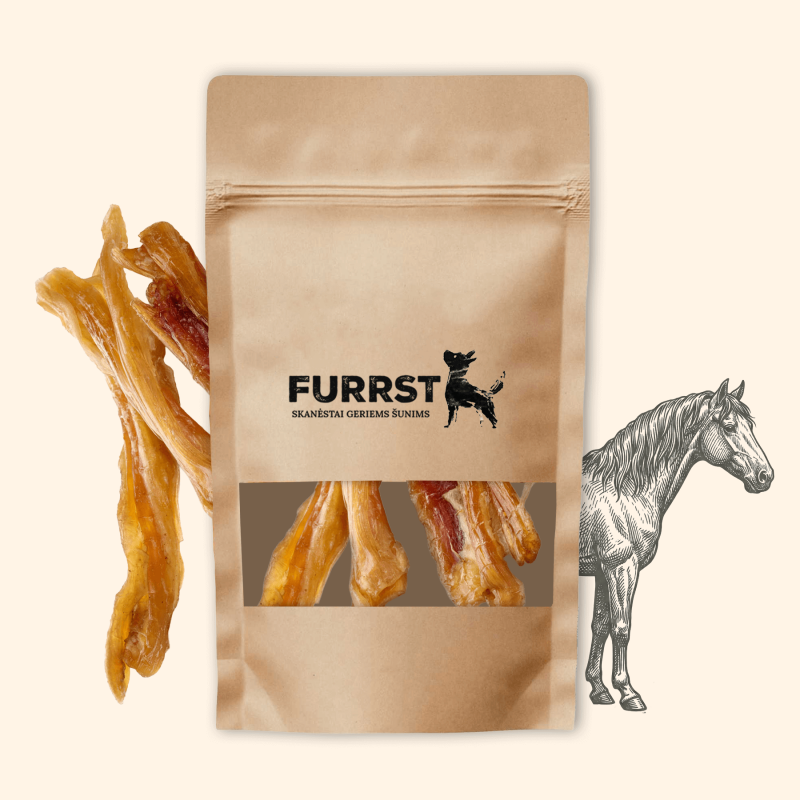 FURRST žāvēta zirga gaļa ar Ahilleja cīpslām suņiem – hipoalerģiska košļājamā tablete, 100g