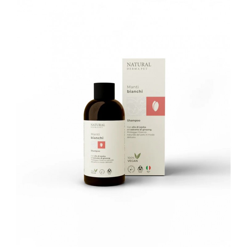Dabīgs Derma Pet šampūns suņu baltai spalvai - ar UV aizsardzību, jojobas eļļu un žeņšeņu