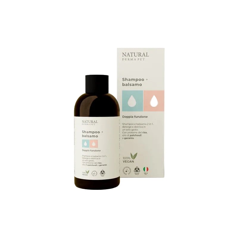 Dabīgs Derma Pet šampūns un kondicionieris kažokam 2in1, 200ml