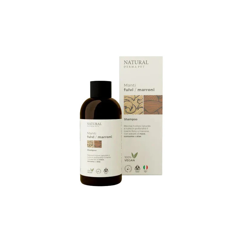 Natural Derma Pet Brown Coat Shampoo - Šampūns brūnai un dzeltenbrūnai spalvai, 200ml