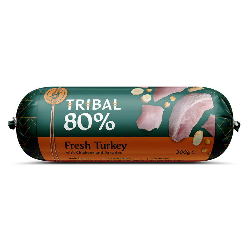 Mitrā suņu barība ar tītaru | Tribal Gourmet Sausage
