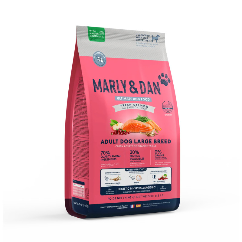Sausā barība lielo šķirņu suņiem ar lasi - Marly & Dan