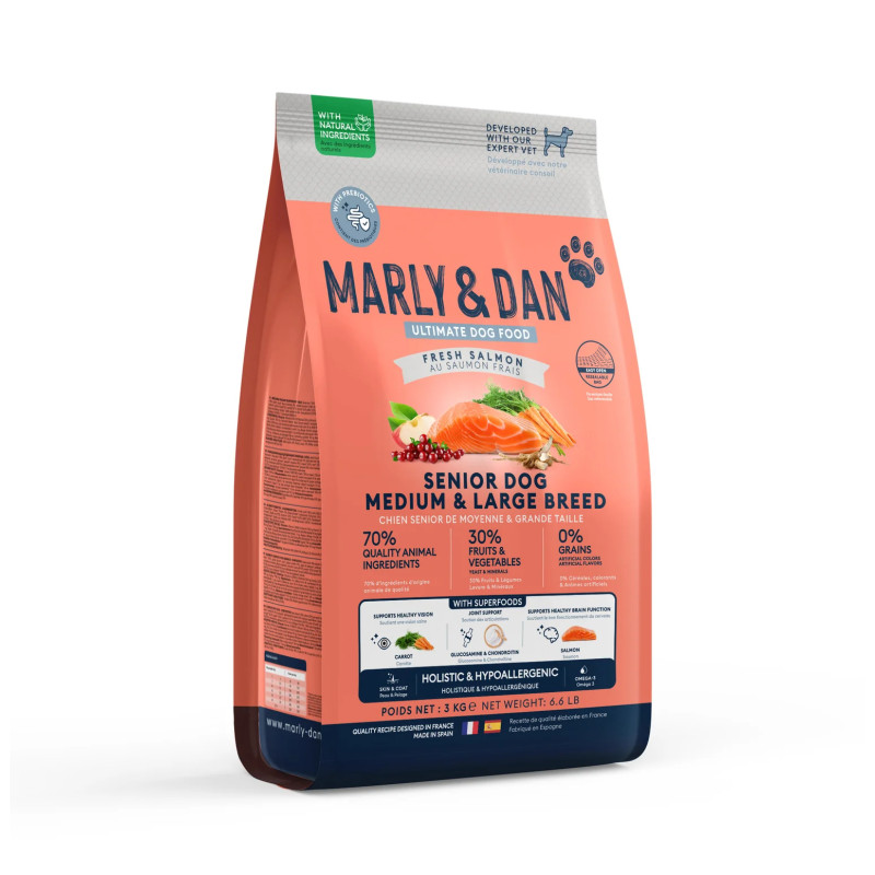 Marly & Dan sausā barība vidēji lielu šķirņu senioriem