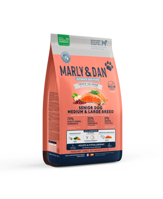 Marly & Dan sausā barība vidēji lielu šķirņu senioriem