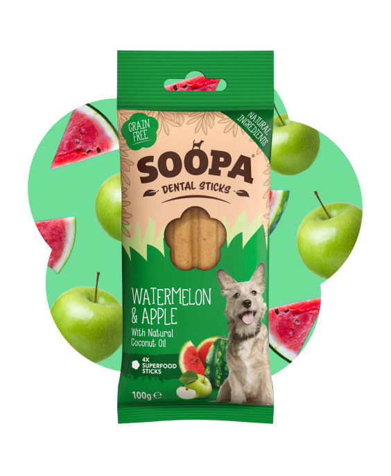 SOOPA Arbūza un ābolu zobu nūjiņas suņiem | https://kramtau.lt/
