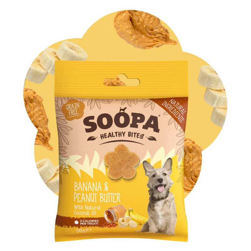 Banānu un riekstu sivesto našķi suņiem, SOOPA