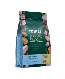 Barība kucēniem, auksti spiesta tītara "Fresh Pressed Turkey - PUPPY", TRIBAL