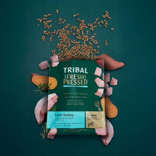 Barība kucēniem, auksti spiesta tītara "Fresh Pressed Turkey - PUPPY", TRIBAL
