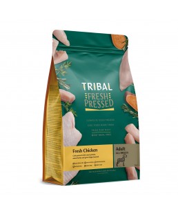 Suņu barība, auksti presēta vistas gaļa "Fresh Pressed Chicken - ADULT", TRIBAL