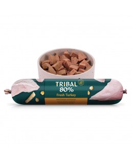 Gardēžu desa suņiem ar svaigu tītaru "Gourmet Sausage 80% Fresh Turkey", TRIBAL