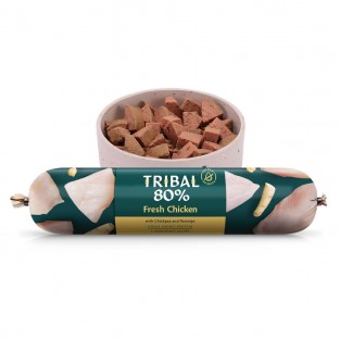 Gardēžu desa suņiem ar svaigu vistas gaļu „Gourmet Sausage 80% Fresh Chicken“, TRIBAL