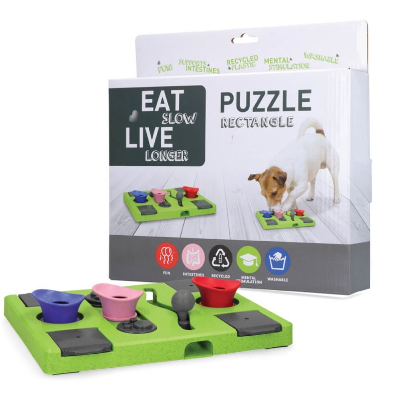 Dog Treats Puzzle taisnstūris, Eat Slow Live Longer